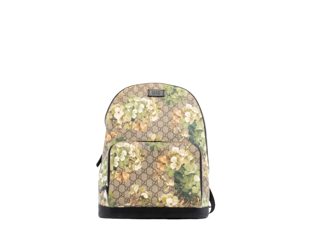 Gucci Gucci GG Supreme Backpack In Floral Print Beige Ebony Green