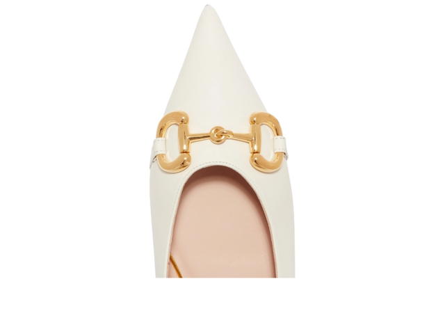 Gucci Gucci Horsebit Collapsable Ballet Flat In Leather White - view 5