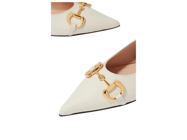 Gucci Gucci Horsebit Collapsable Ballet Flat In Leather White - view 6