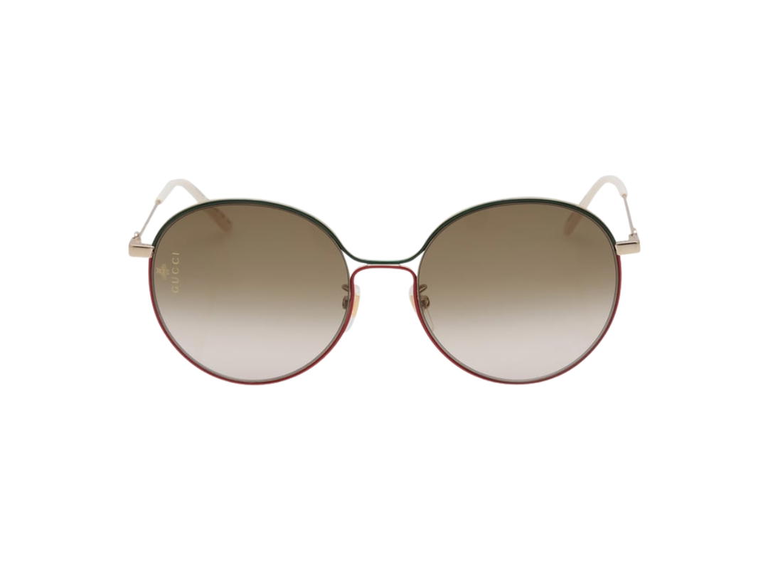 Gucci Gucci Aviator Metal Sunglasses In Gold Frame With Brown Lens