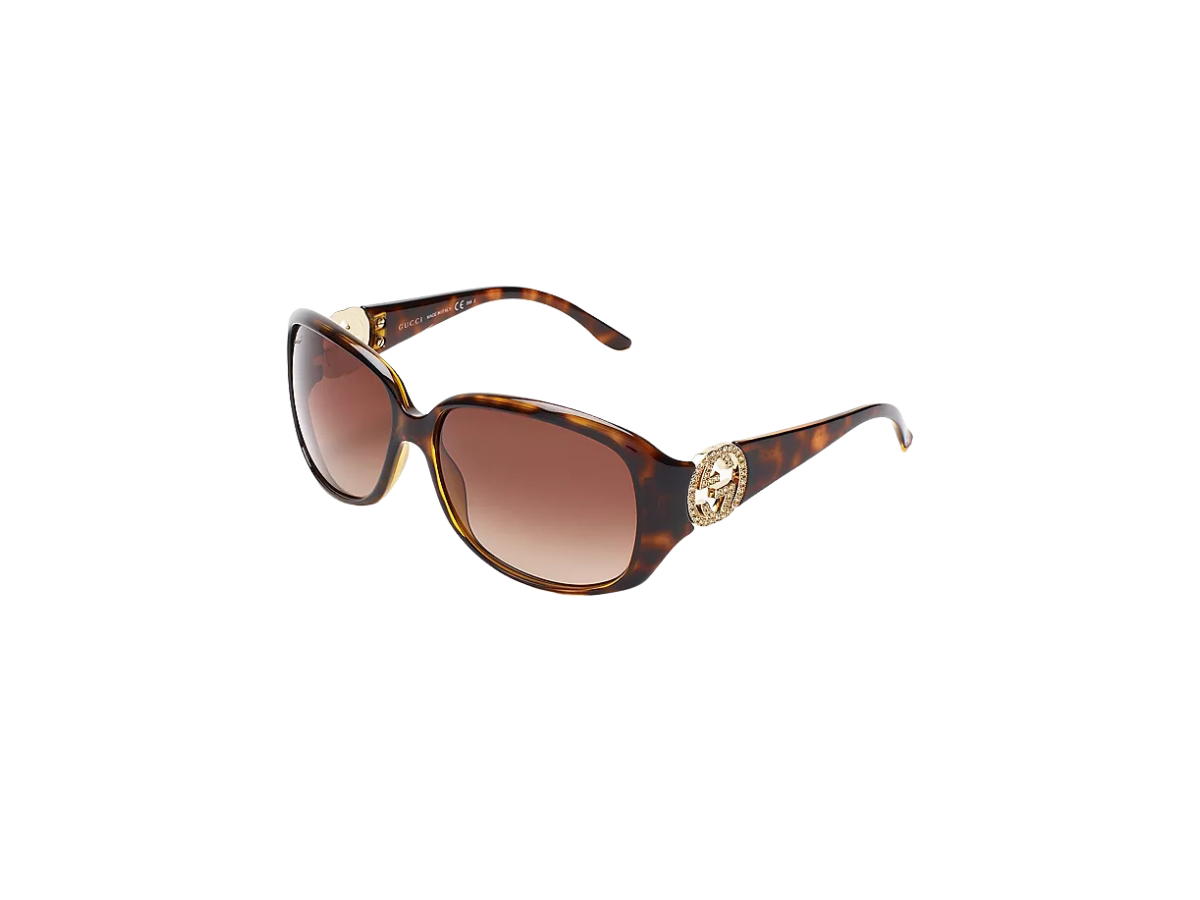 Gucci Gucci Crystal Logo Temple Sunglasses Brown