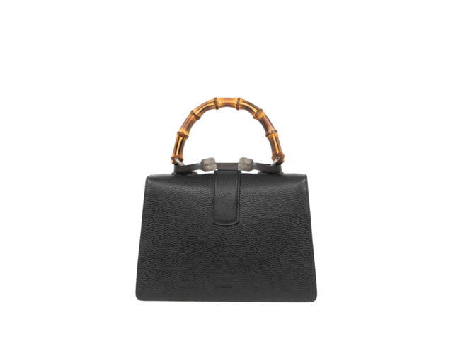Gucci Gucci Medium Dionysus Bamboo Top Handle Bag In Silver Hardware With Black - view 2