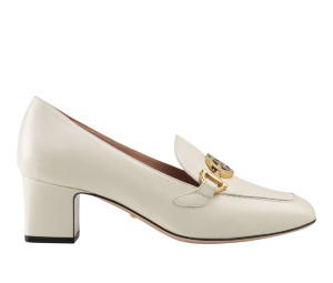 Buy Gucci Zumi Leather Mid-heel Loafers White at Sasom – Authentic and Ready to Ship