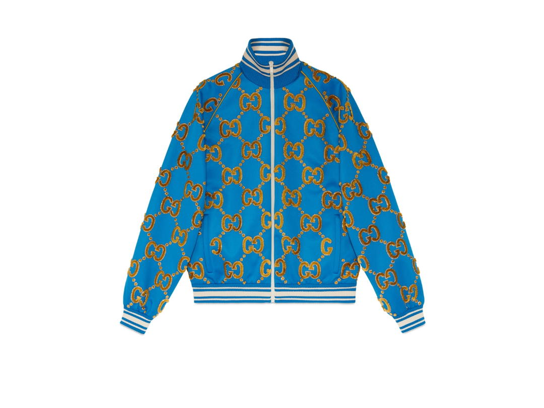 Gucci Gucci Technial Jersey Gg Jacket Blue