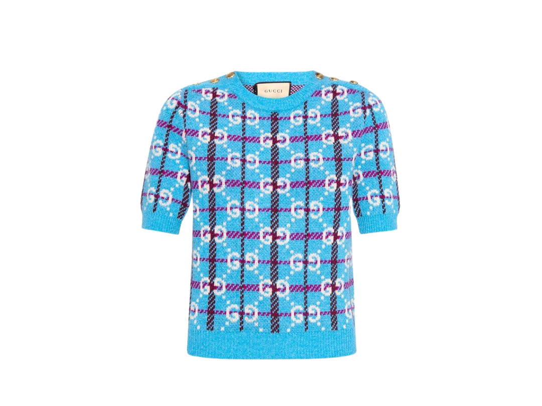Gucci Gucci GG Pattern Knitted Blouse Blue (W)