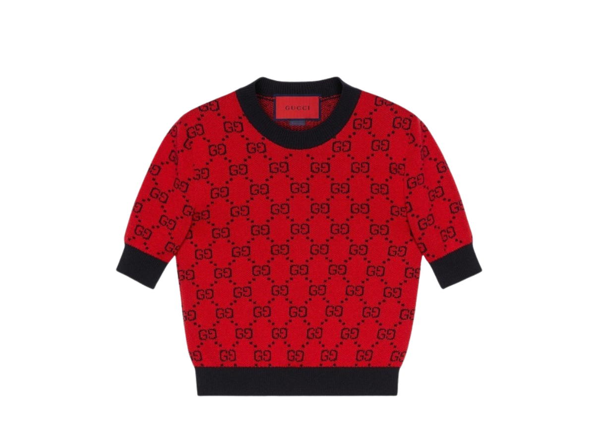 Gucci Gucci GG Cotton Lame Top Red
