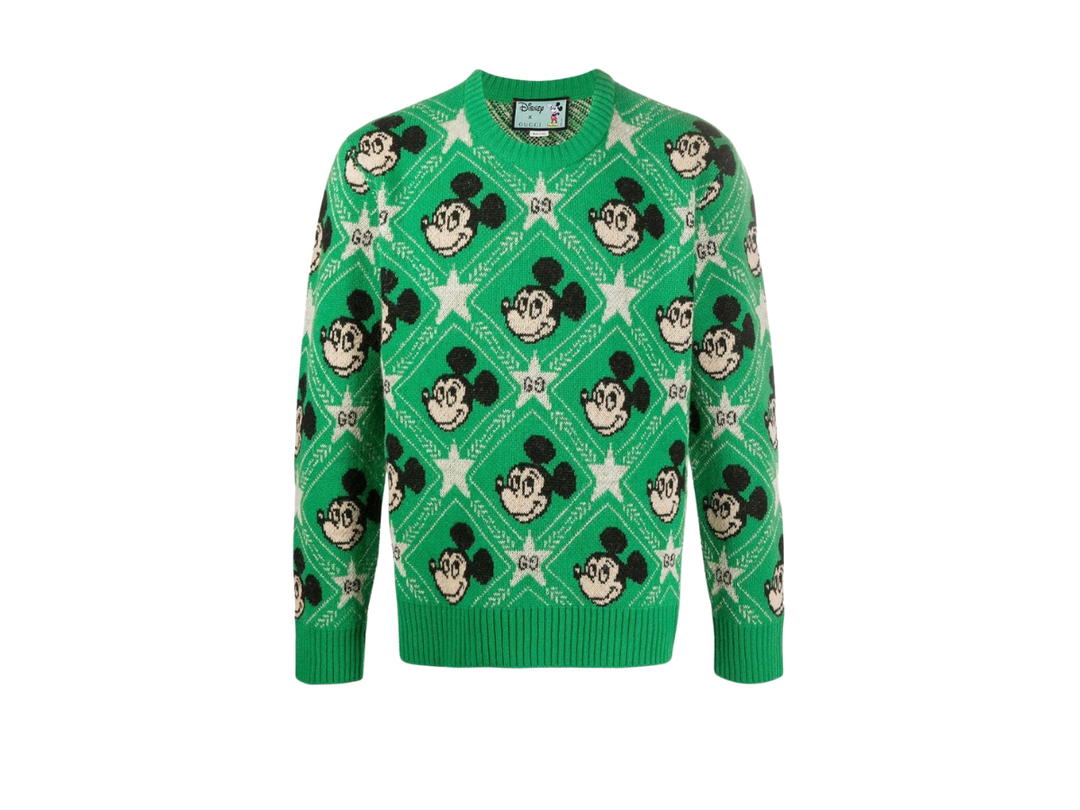 Gucci Gucci x Disney Mickey Mouse Intarsia Wool Blend Sweater Green