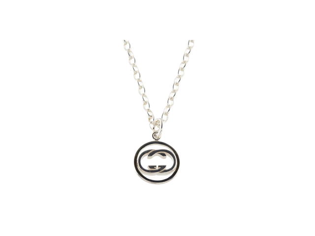 Gucci Gucci Doppia Interlocking G Circle Pendant Necklace Silver - view 1
