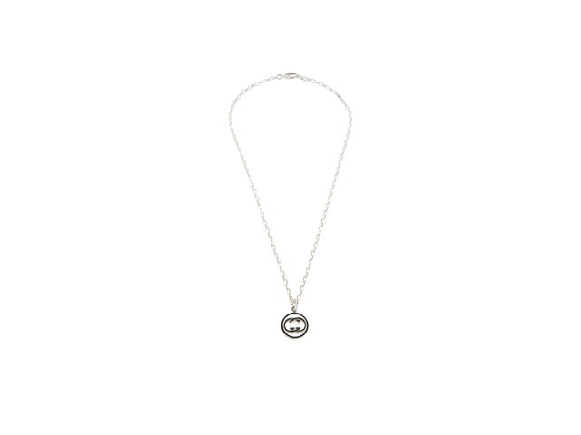 Gucci Gucci Doppia Interlocking G Circle Pendant Necklace Silver - view 2