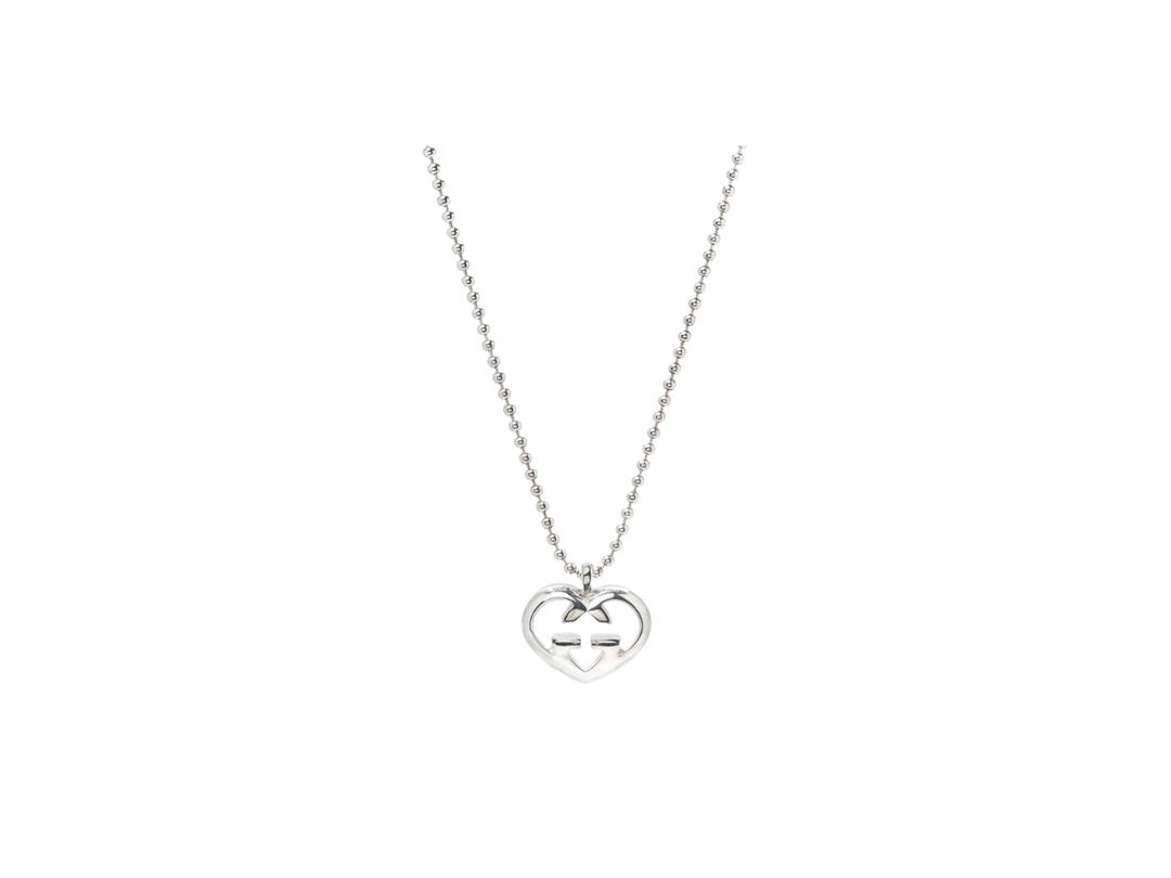 Gucci Gucci Love Britt GG Heart Pendant Necklace Silver
