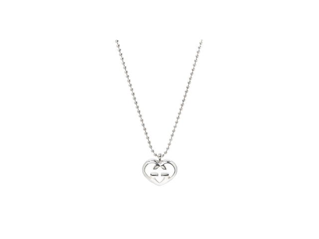 Gucci Gucci Love Britt GG Heart Pendant Necklace Silver - view 1