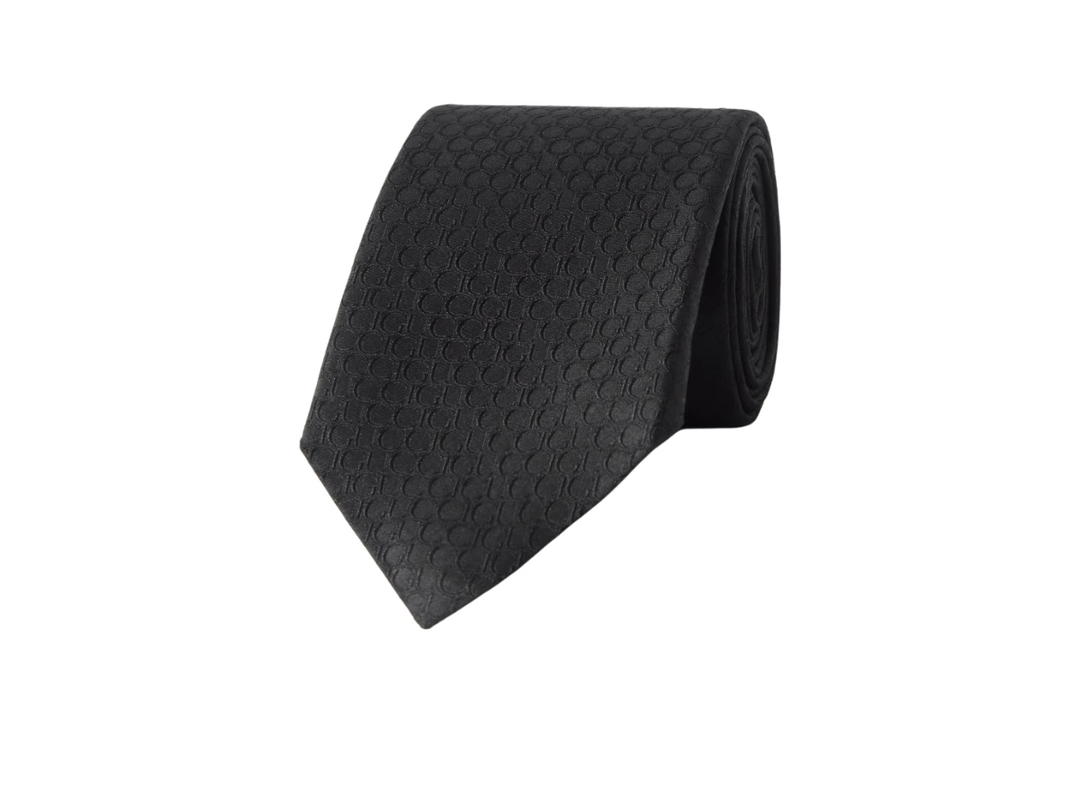Gucci Gucci 7cm Logo-Jacquard Silk Tie Black