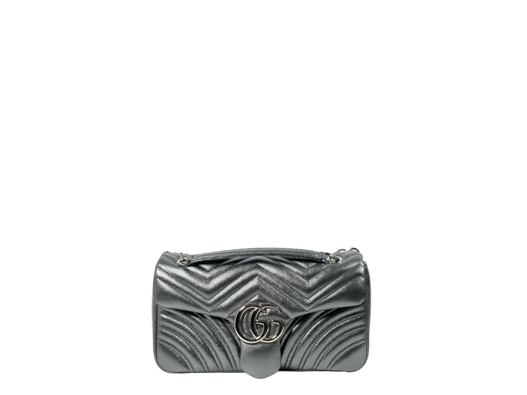 Gucci Gucci GG Marmont Shoulder Bag Silver