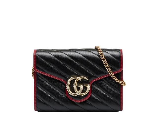 Gucci Gucci GG Marmont Torchon Wallet on Chain Black - view 1