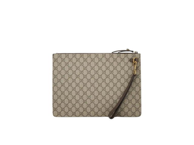 Gucci Gucci GG Supreme Canvas Bee Clutch Brown - view 2