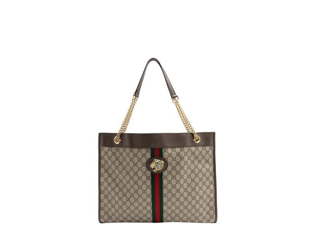 Gucci Gucci GG Supreme Rajah Large Tote In Gold-Tone Hardware With Brown - view 1
