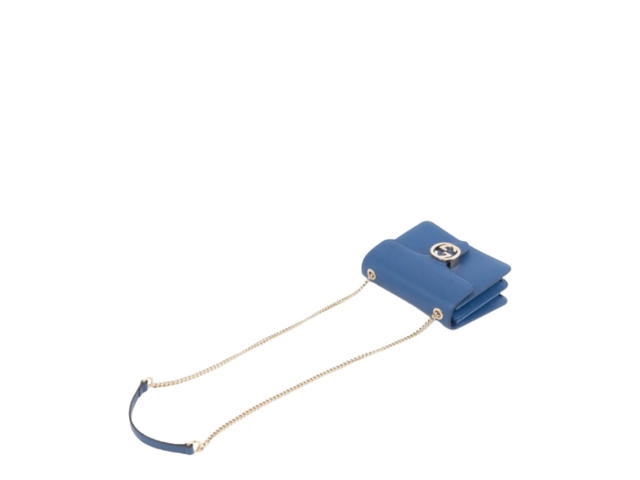 Gucci Gucci Interlocking G-Plaque In Blue Leather With Silver-Tone Blue - view 4