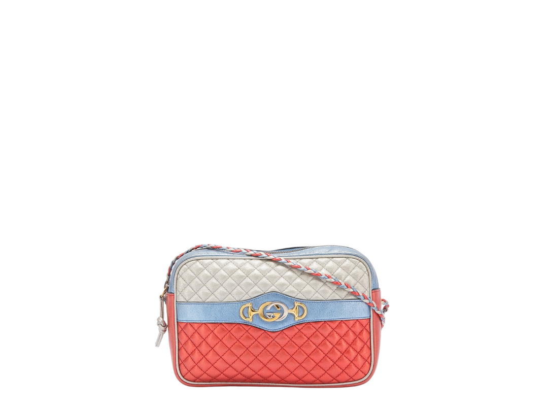 Gucci Gucci Laminated Nappa Trapuntata Small Zumi Shoulder Bag Tricolor