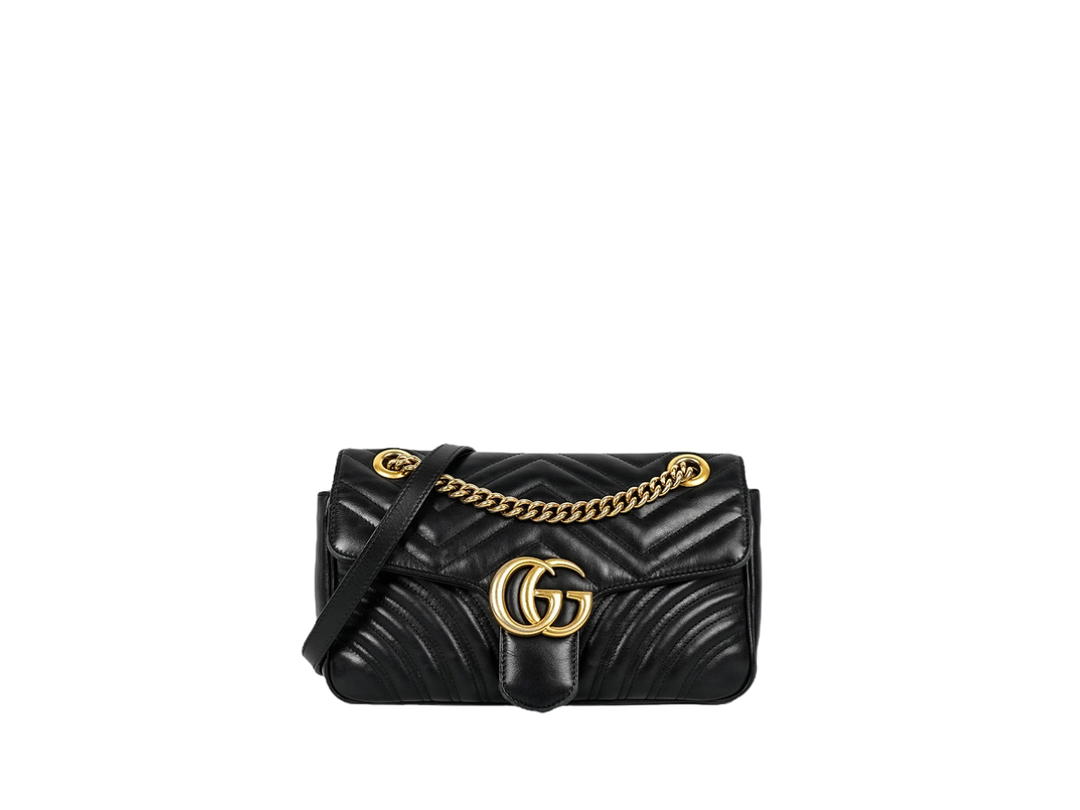 Gucci Gucci Marmont 26 GG Matelasse Shoulder Bag Black