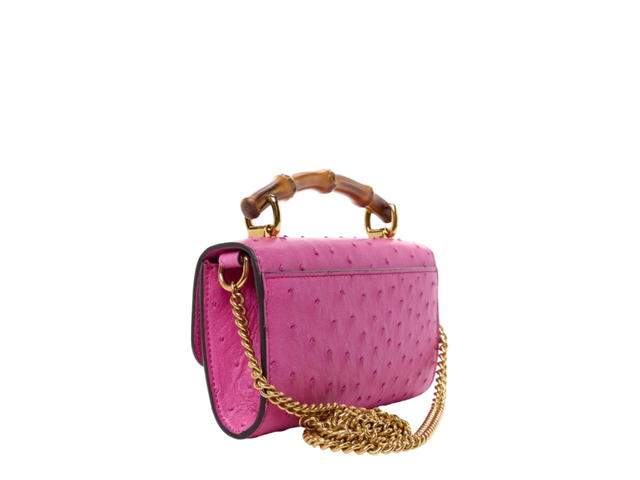 Gucci Gucci Ostrich Mini Diana Bag Pink - view 2