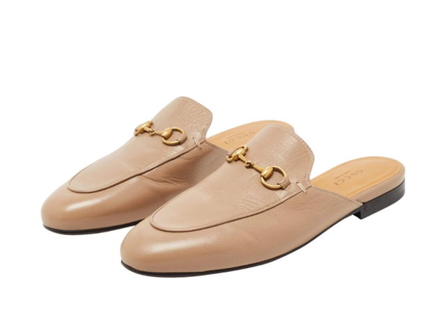 Gucci Gucci Leather Princetown Mules Brown (W) - view 3