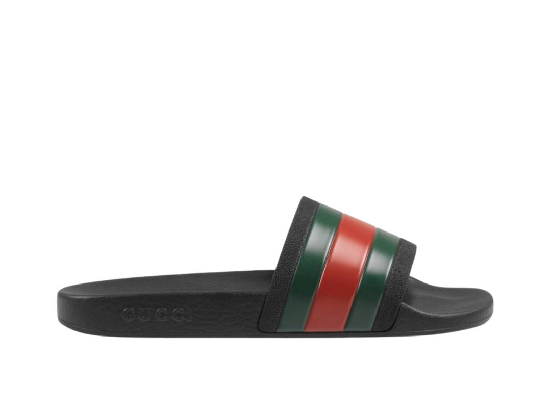Gucci Gucci Rubber Slides Black Red Green (Kid)