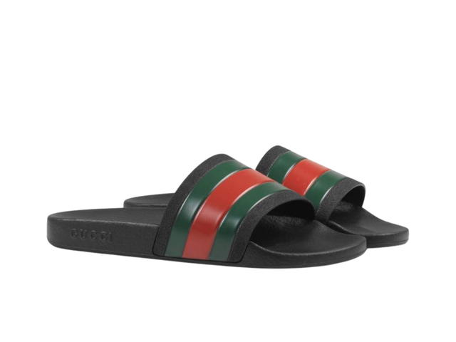 Gucci Gucci Rubber Slides Black Red Green (Kid) - view 2