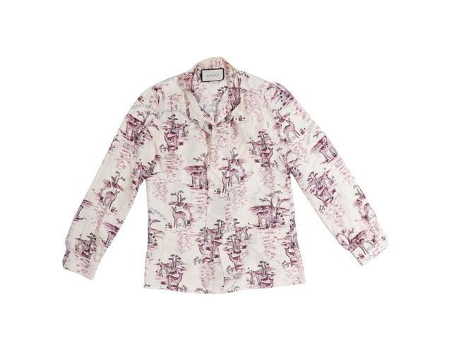 Gucci Gucci Silk Shirt White Purple - view 1