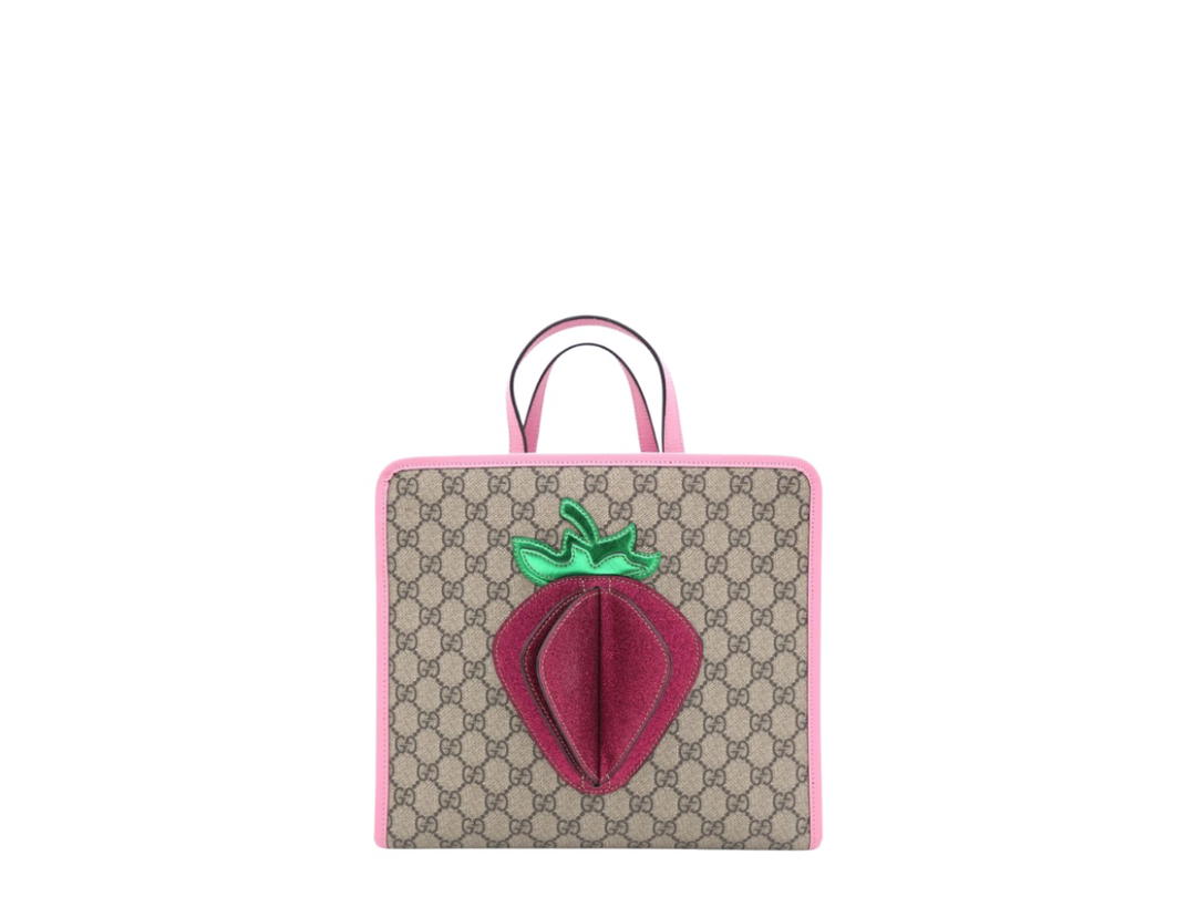 Gucci Gucci Kids Strawberry Tote Bag Pink