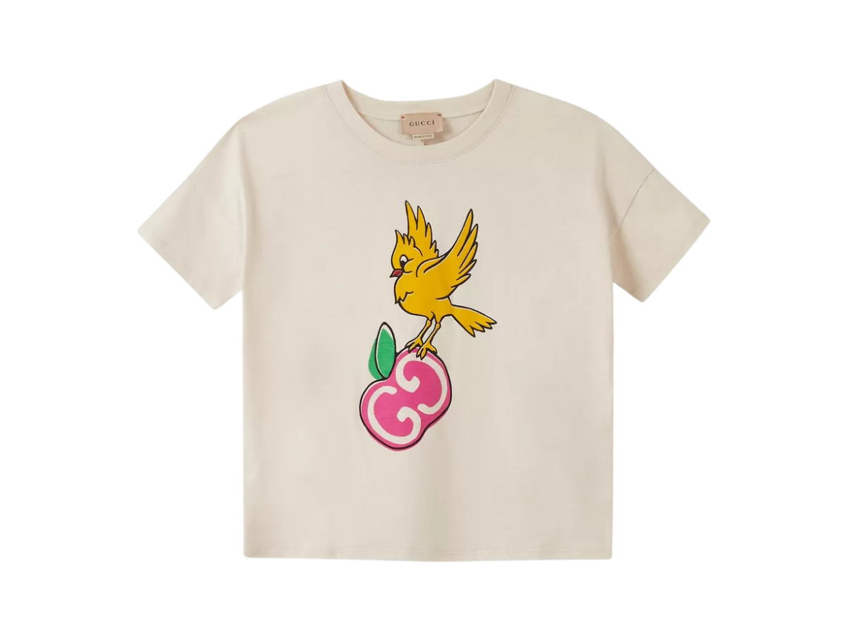 Gucci Gucci GG Apple Print Cotton T-shirt Beige