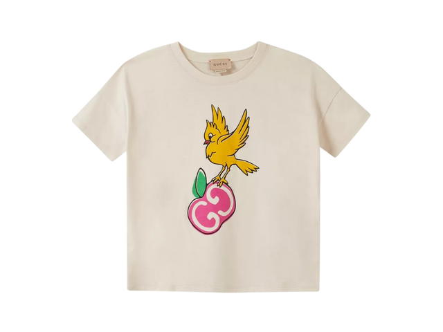 Gucci Gucci GG Apple Print Cotton T-shirt Beige - view 1