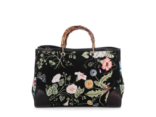 Gucci Gucci Shopper Tote Flora Knight Bamboo Large Black - view 1
