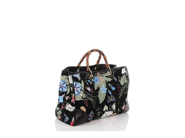 Gucci Gucci Shopper Tote Flora Knight Bamboo Large Black - view 2