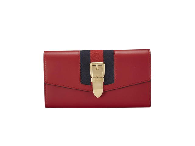 Gucci Gucci Calfskin Sylvie Continental Wallet Hibiscus Red - view 1