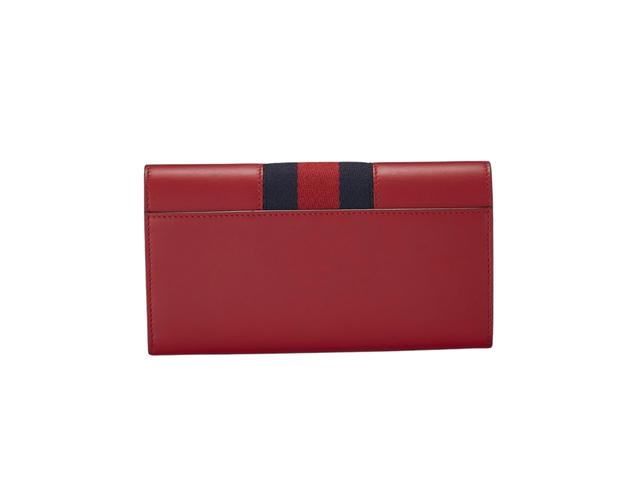 Gucci Gucci Calfskin Sylvie Continental Wallet Hibiscus Red - view 2