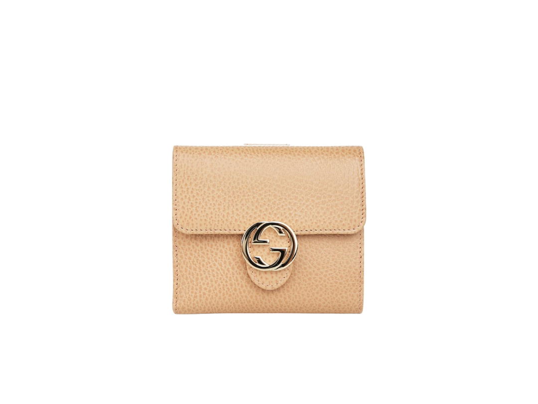 Gucci Gucci GG Nterlocking French Flap Wallet Beige