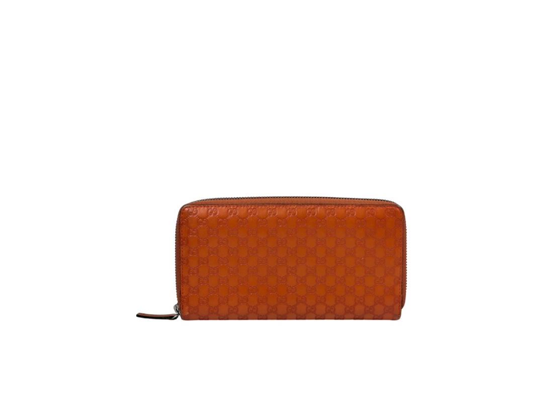 Gucci Gucci Micro GG Guccissima Long Wallet Orange