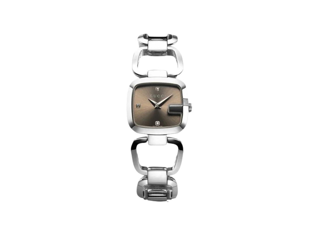 Gucci Gucci Dial Stainless Steel Diamond Ladies Watch Brown