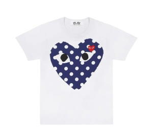 Buy Comme des Garcons Play Big Heart Polka-Dot T-Shirt White at Sasom – Authentic and Ready to Ship