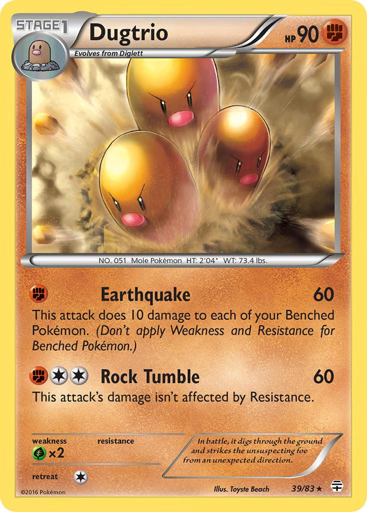Pokemon Pokemon Dugtrio R [GEN 39/83] XY "Generations" [ReverseHolo] (EN)