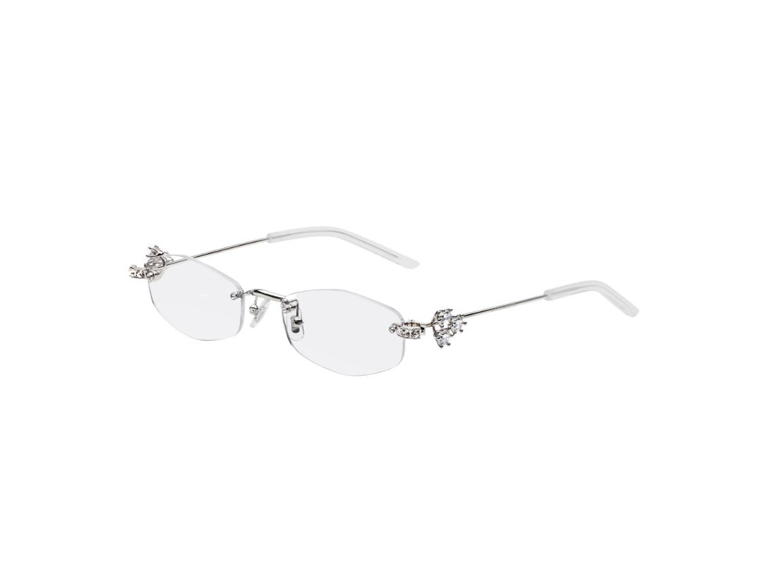 Gentle Monster Gentle Monster Glitz 02 In Silver Metal Frame With Clear Lenses