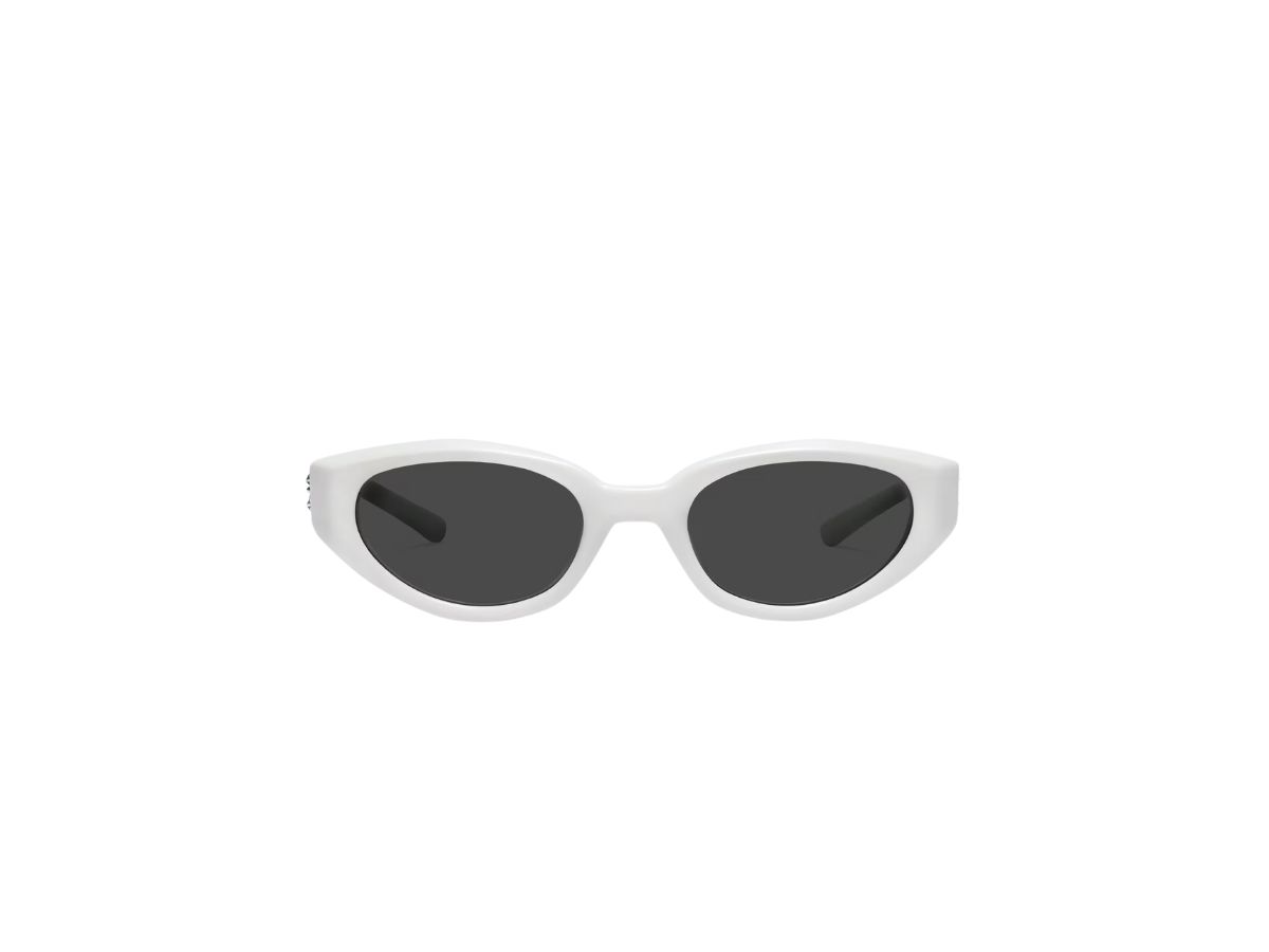 Gentle Monster Gentle Monster Jennie - Fish Tail W2 In White Acetate Frame With Gray Lenses