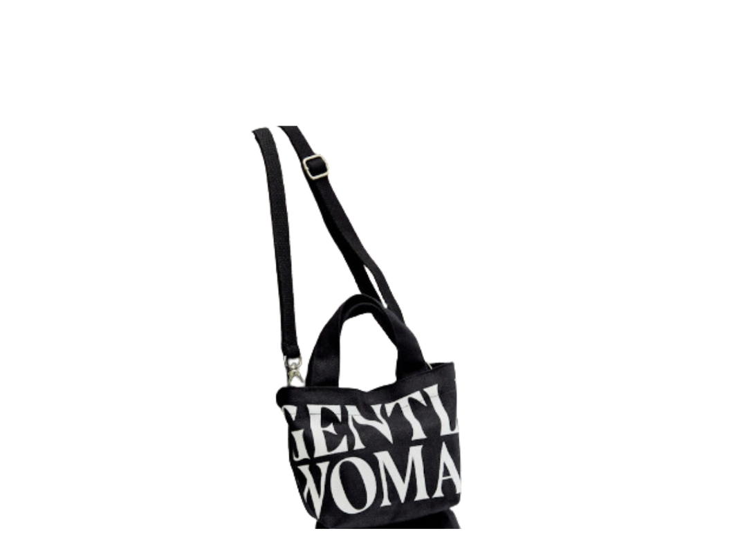 Gentlewoman Gentlewoman Gw Black Micro Canvas Tote Black