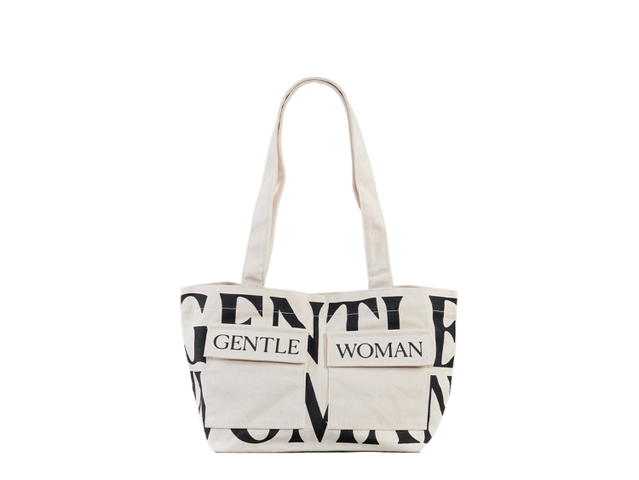 Gentlewoman Gentlewoman Logo On Double Pocket Mini Tote Cream - view 1