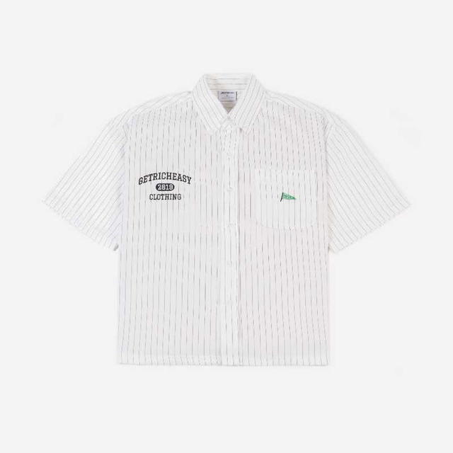 Getricheasy Getricheasy Green Flag Short Sleeve Shirt Off White - view 2