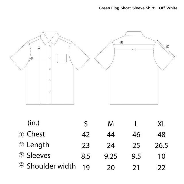 Getricheasy Getricheasy Green Flag Short Sleeve Shirt Off White - view 7