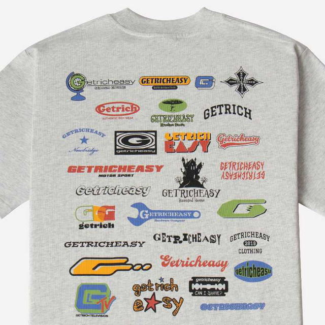 Getricheasy Getricheasy Many Logos Tee Top Dye Grey - view 4