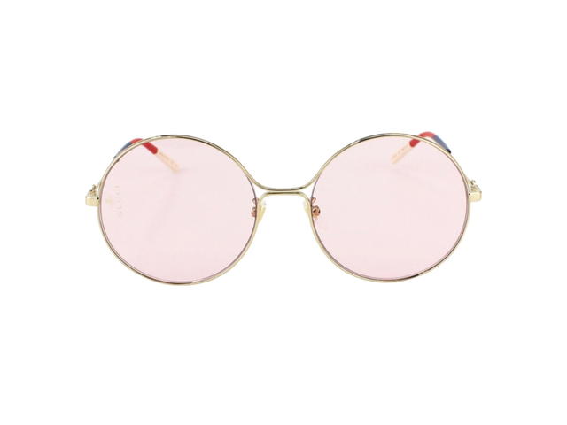 Gucci Gucci GG0395S-004-58 Sunglasses In Gold Metal Frame With Pink Lenses - view 2