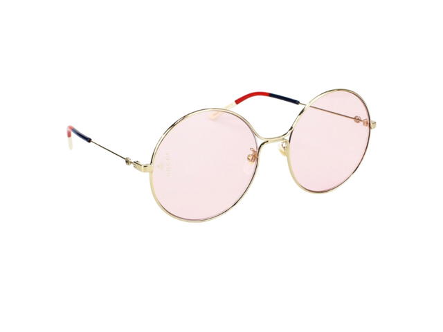 Gucci Gucci GG0395S-004-58 Sunglasses In Gold Metal Frame With Pink Lenses - view 3