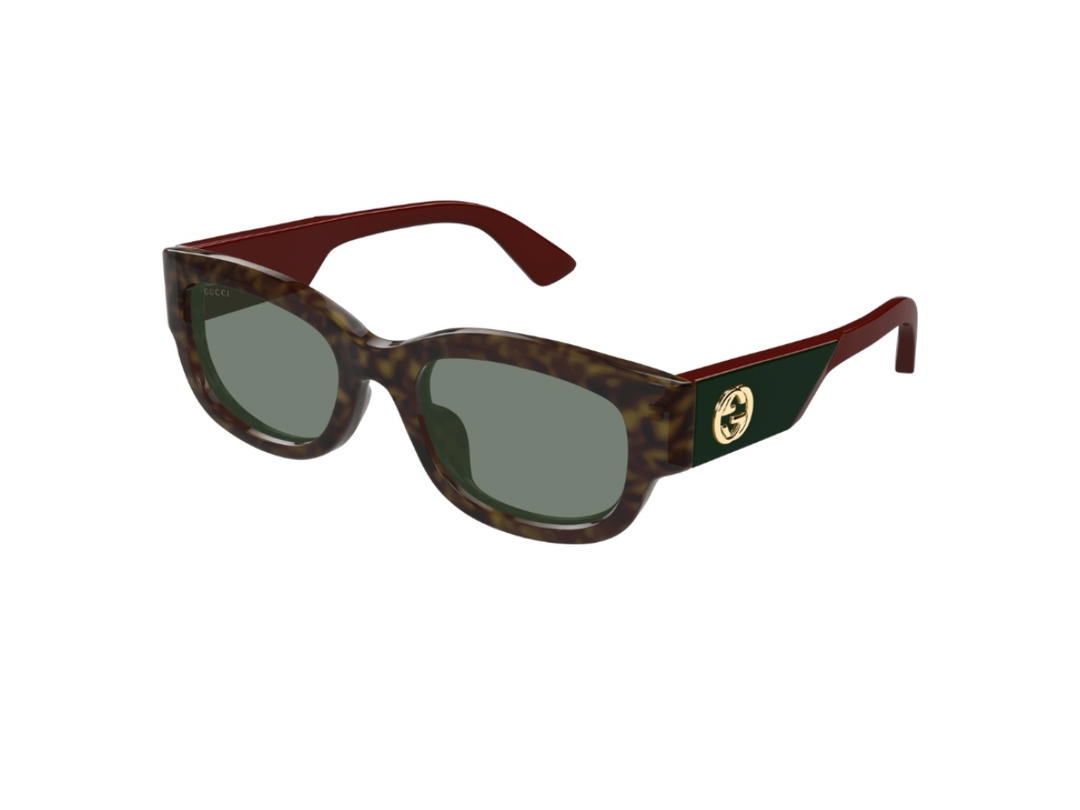 Gucci Gucci GG Logo Sunglasses Havana Lens Green